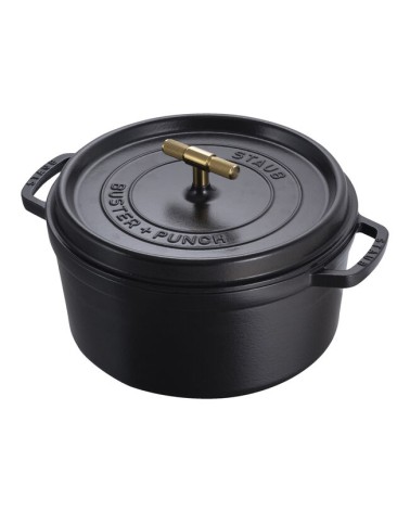 STAUB - Cocotte Buster+Punch Rotonda Nera 28cm.