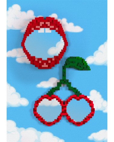 Seletti - Pixel Mirror Ciliegie