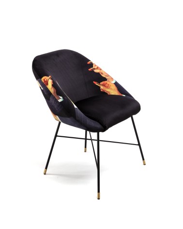 Seletti - Sedia Imbottita ToiletPaper Lipsticks Nera