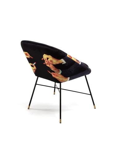 Seletti - Sedia Imbottita ToiletPaper Lipsticks Nera