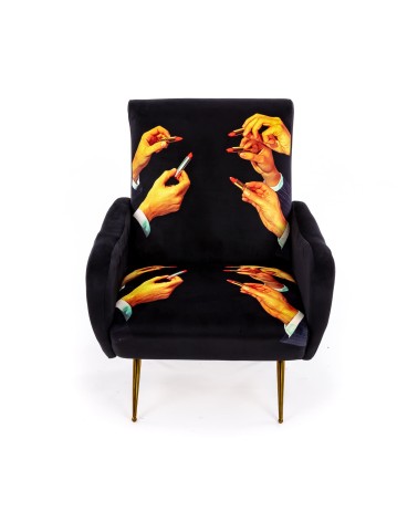 Seletti - Poltrona Imbottita ToiletPaper Lipsticks Nera