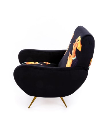 Seletti - Poltrona Imbottita ToiletPaper Lipsticks Nera